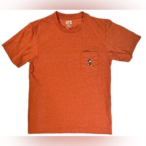 Uniqlo Disney Mickey Mouse Embroidered Premium Graphic‎ Shirt Burnt Orange Sz XS